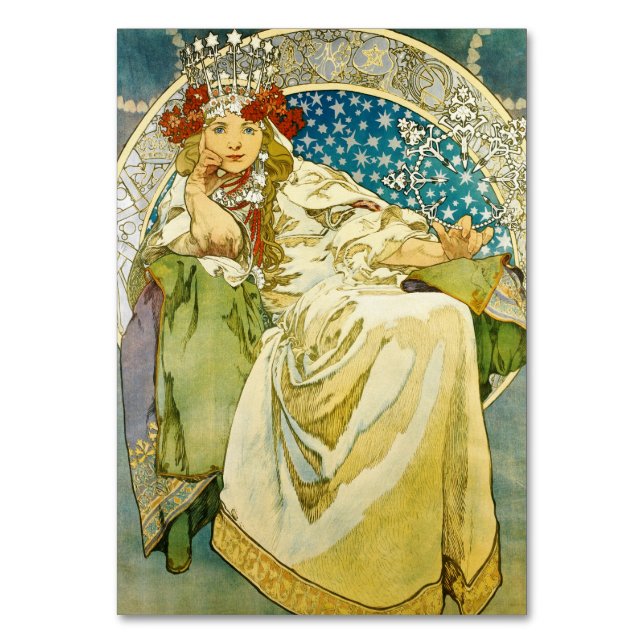 Numeração De Mesa Alphonse Mucha Princess Hyacinth Art Nouveau (Frente)