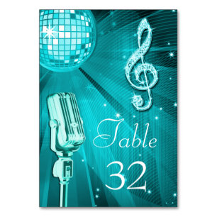 Numeração De Mesa Alteal Disco Ball e Microfone Retroativo
