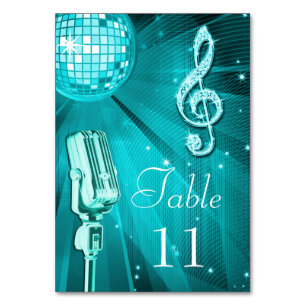 Numeração De Mesa Alteal Disco Ball e Microfone Retroativo