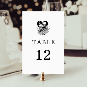 Numeração De Mesa Amantes Até a Morte Esqueletos & Rosas
