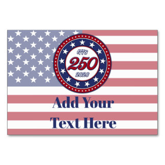 Numeração De Mesa America’s 250th Birthday With USA Flag