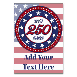 Numeração De Mesa America’s 250th Birthday With USA Flag