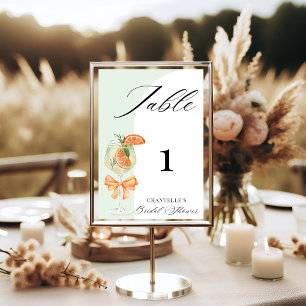 Numeração De Mesa Amor à Primeira Spritz Chá de Noiva do Arco Verde