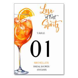 Numeração De Mesa Amor no Primeiro Chá de panela de Coquetel Spritz