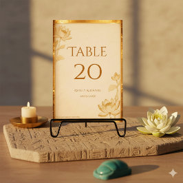 Numeração De Mesa Ancient Papyrus Luxury Gold Lotus Egyptian Wedding