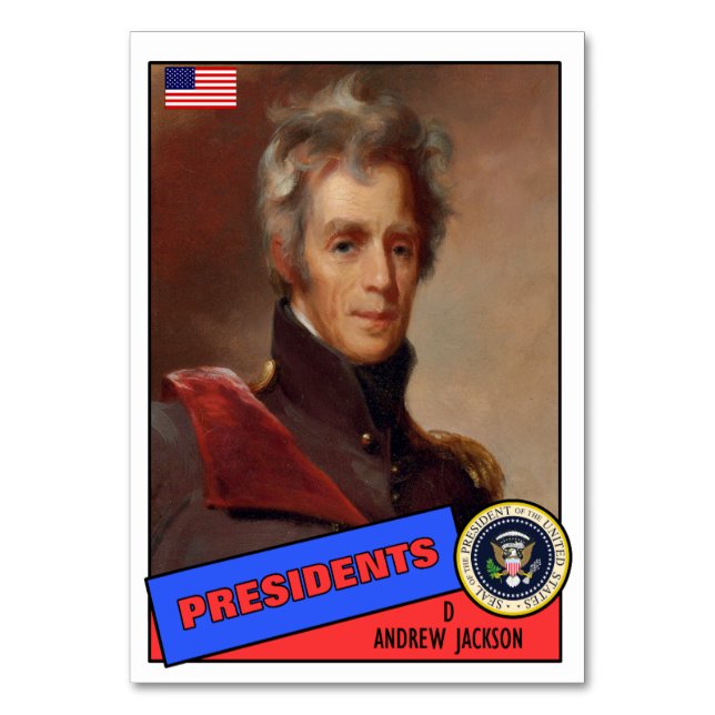Numeração De Mesa Andrew Jackson Baseball Card (Frente)