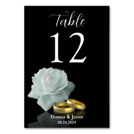 Numeração De Mesa Anéis Dourados Brancos Casamento Elegante - Escrit