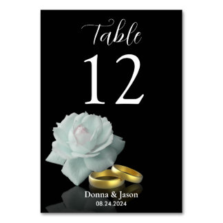 Numeração De Mesa Anéis Dourados Brancos Casamento Elegante - Escrit