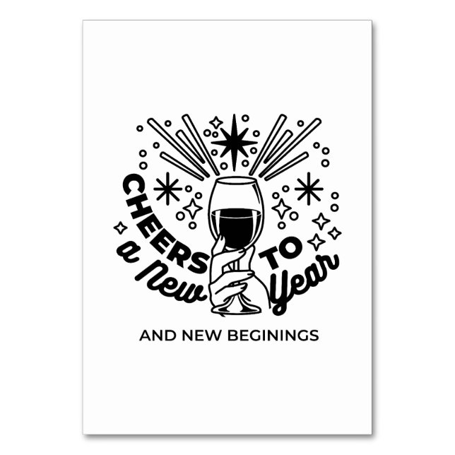 Numeração De Mesa Animação a uma Design de Celebração de Ano Novo (Frente)