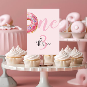 Numeração De Mesa Aniversário da Rosquinha Rosa
