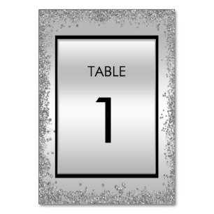 Numeração De Mesa Aniversário de 25 Anos de Casamento Luxuoso Prata 