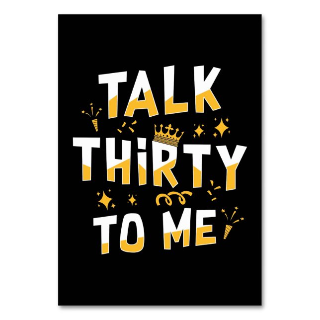 Numeração De Mesa Aniversário de 30 anos | Fale Comigo 30.O (Frente)