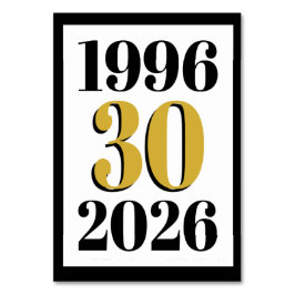 Numeração De Mesa Aniversário de 30 anos Milestone 1996 Vintage