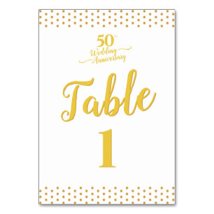 Numeração De Mesa Aniversário de 50 anos de casamento elegante