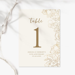Numeração De Mesa Aniversário de 50 anos Dourado