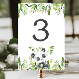 Numeração De Mesa Aniversário do Chá de fraldas Adorável Panda Green