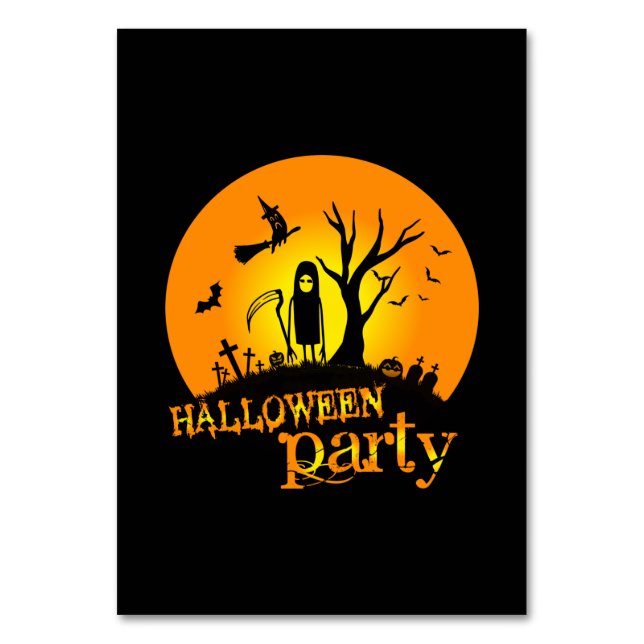 Numeração De Mesa Aniversário do Festa de Halloween (Frente)