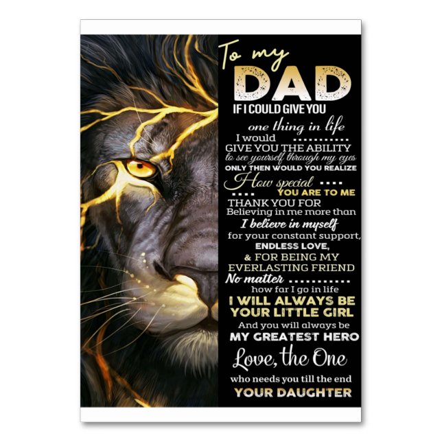 Numeração De Mesa Ao meu pai | Letra Adorável | Bonito presente (Frente)