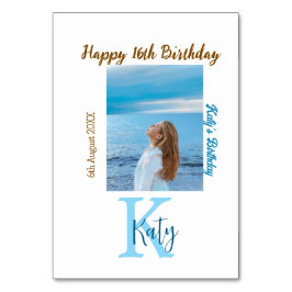 Numeração De Mesa Apelido de 16 anos, feliz, castanho-aqua