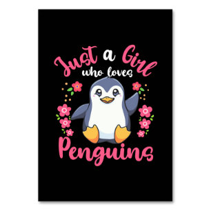 Numeração De Mesa Apenas Uma Menina Que Ama Pinguins