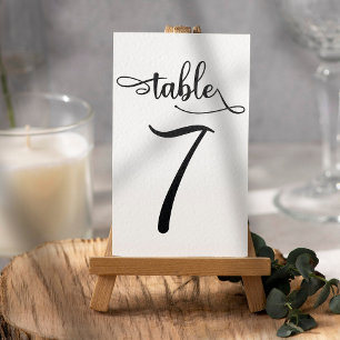 Numeração De Mesa Apresente a mesa preta simples 7 do sinal   do
