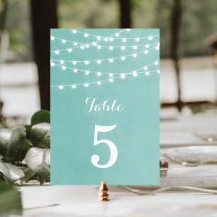 Numeração De Mesa Aqua String Luz Números De Tabelas De Casamento