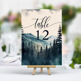 Numeração De Mesa Aquarela Casamento na Montanha do Pinheiro