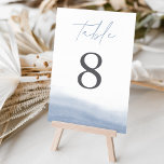 Numeração De Mesa Aquarela Costeira Simples Elegante Ebb<br><div class="desc">Números de tabela costeira elegantes para o seu casamento ou evento especial apresentam um gradiente de cor azul-d'água muito empoeirado ao longo do fundo com uma curva graciosa que evoca o bordo e o fluxo do mar.</div>