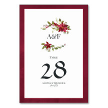 Aquarela de Poinsettia e Azevinho para Casamento d