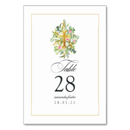 Numeração De Mesa Aquarela Floral Batismo/ Crisma/ Dedicação