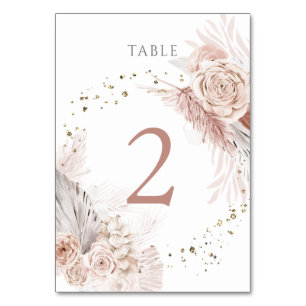 Numeração De Mesa aquarela flores boho Quadro Número 2