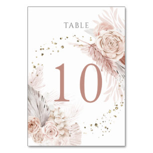 Numeração De Mesa aquarela flores boho Tabela Número 10