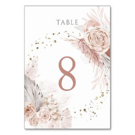 Numeração De Mesa aquarela flores boho Tabela Número 8