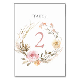 Numeração De Mesa aquarela flores de verão Quadro Número 2