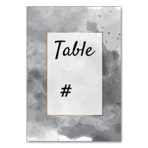 Numeração De Mesa Aquarela Número de tabela preto cinzento romântico