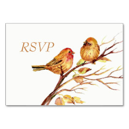 Numeração De Mesa Aquarela Pássaros Vermelhos Marrom RSVP