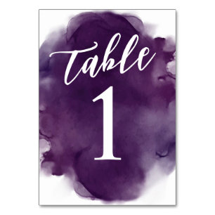 Numeração De Mesa Aquarela Roxa Ameixa Profunda Simples Moderna