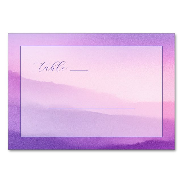 Numeração De Mesa Aquarela Serena de Lavanda (Frente)