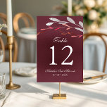 Numeração De Mesa Aquarela Suculente Bat Botânico Floral Mitzvah<br><div class="desc">Este design apresenta um elegante buquê floral suculento de aquarela em azul suave e prata com folhagem vermelha e prateada de burgundy sobre fundo com o número da mesa e informações adicionais na parte inferior. Personalize editando o texto nas caixas de texto. Projetado para você pelo Evco Studio www.zazzle.com/store/evcostudio #mitzvah...</div>