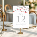 Numeração De Mesa Aquarela Suculente Bat Botânico Floral Mitzvah<br><div class="desc">Este design apresenta um elegante buquê floral suculento de aquarela em azul suave e prata com folhagem vermelha e prateada entortada sobre um fundo branco com o número da sua mesa e informações adicionais na parte abaixo. Personalize editando o texto nas caixas de texto. Projetado para você pelo Evco Studio...</div>