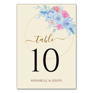 Numeração De Mesa aquarelas Florais Botânica Moderna Casamento