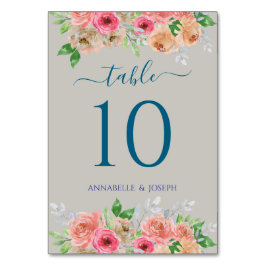 Numeração De Mesa aquarelas Florais Botânica Moderna Casamento