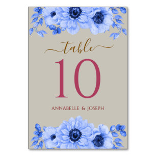 Numeração De Mesa aquarelas Florais Botânica Moderna Casamento
