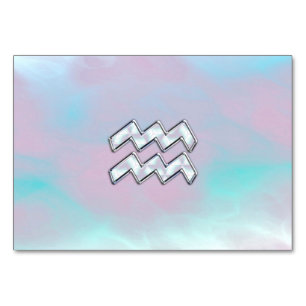 Numeração De Mesa Aquarius Zodiac Símbolo da Mãe de Pearl Nacre