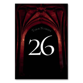 Numeração De Mesa Arca Gótica Casamento Elegante Vermelho Negro Negr