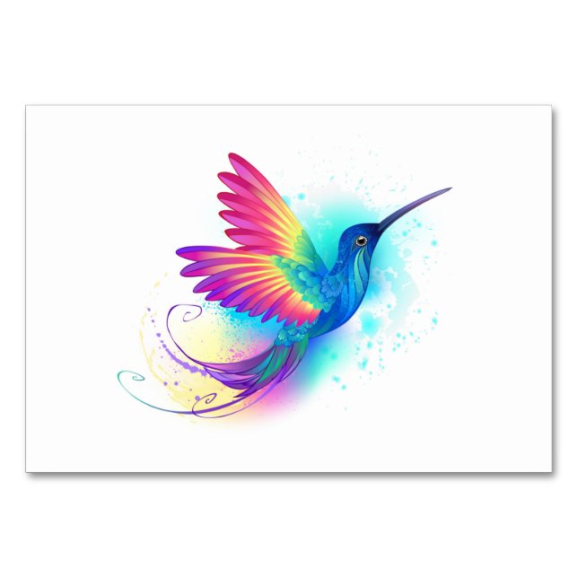 Numeração De Mesa Arco-Íris Exótico Hummingbird (Frente)