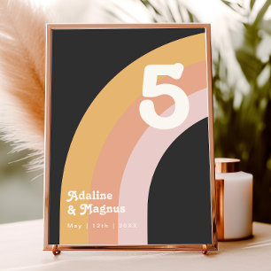 Numeração De Mesa Arco-Íris Moderno dos anos 70 Número de Tabela E