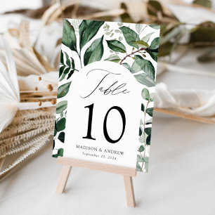 Numeração De Mesa Arco Personalizado de Verde Abundante para Casamen
