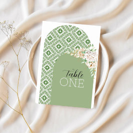 Numeração De Mesa Arcos de Tatreez Palestino em Verde