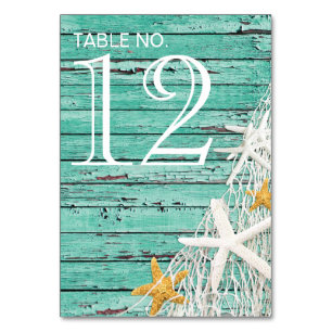 Numeração De Mesa Arrefecimento Rustic Weathered De Madeira aqua
